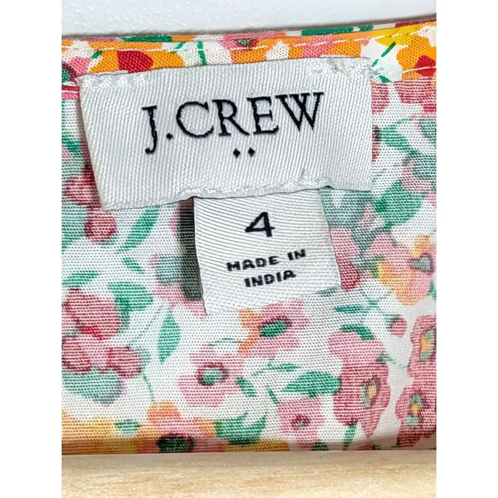 J.Crew Re-Imagined Floral Tiered Midi Dress Size 4 Cotton Stretch Sleeveless